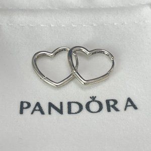 Pandora Asymmetrical Heart Hoop Earrings